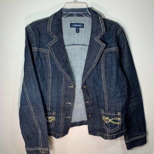 Clash Women's  Embroidered Denim Jacket Size XL